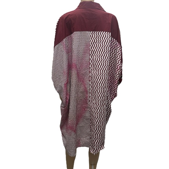 TOV Oversized Button Down Asymmetrical Batwing Sleeve High Low Shirt Blouse 10 - Picture 3 of 4